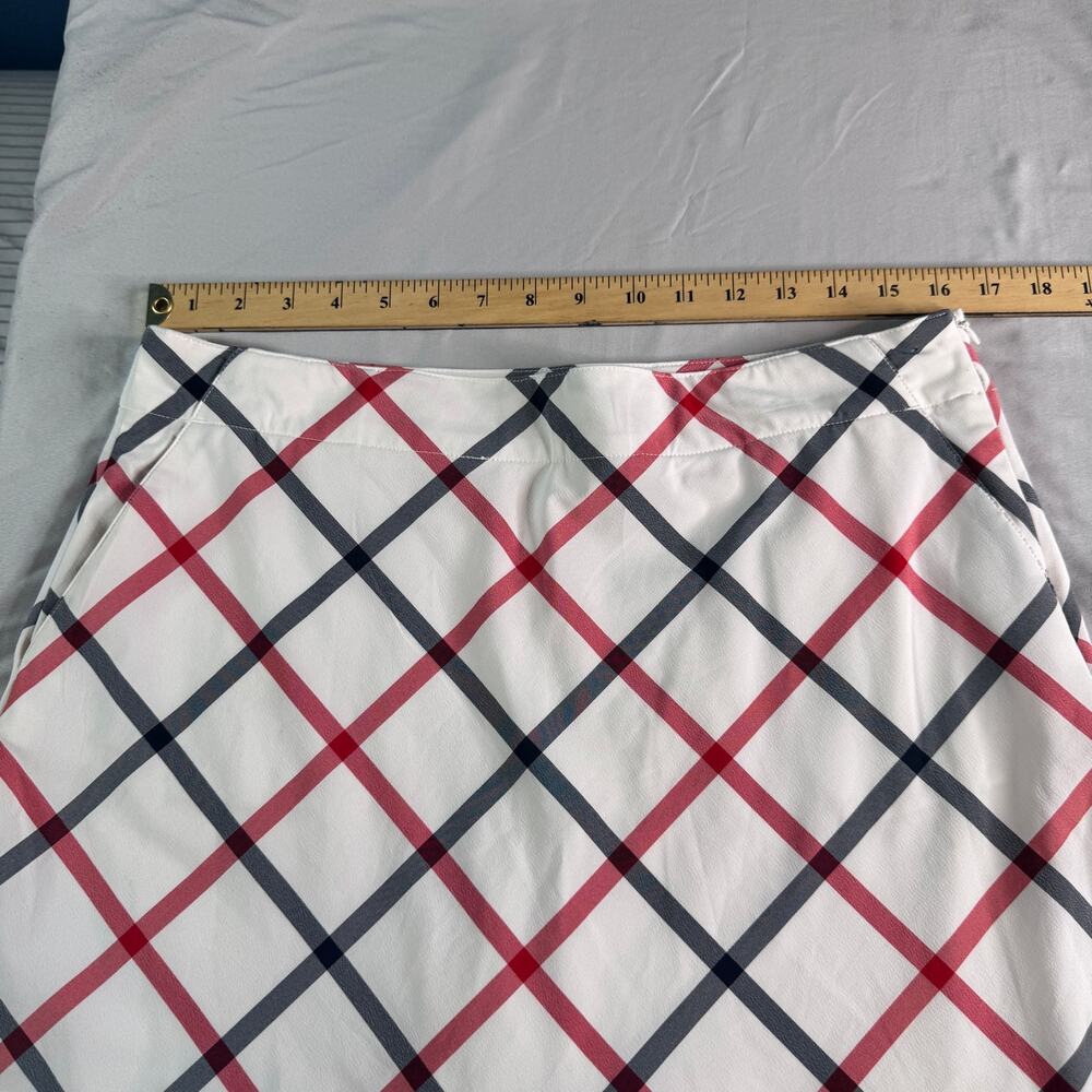 Lady Hagen Golf Skort Womens 10 White Red Navy Plaid Stretch Athletic Skirt - Picture 8 of 10